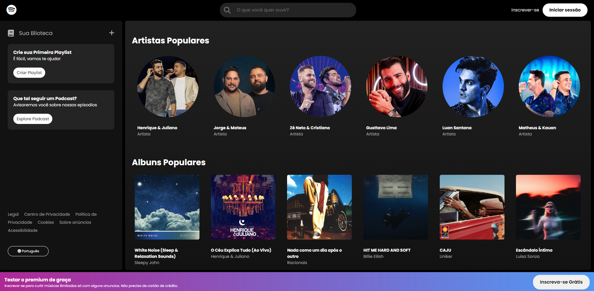 Spotify Web Player Clone